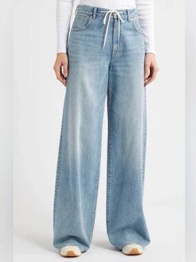 Madewell Superwide Leg Drawstring Jeans, Size 27